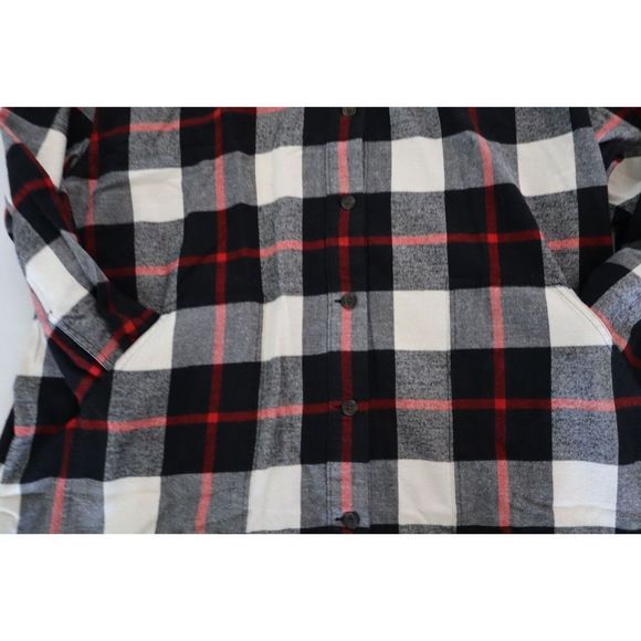 Gap IND1006 Women's Sz 2XL Red/Black/White Plaid Long Sleeve Shirt Dress $98 - Picture 6 of 8